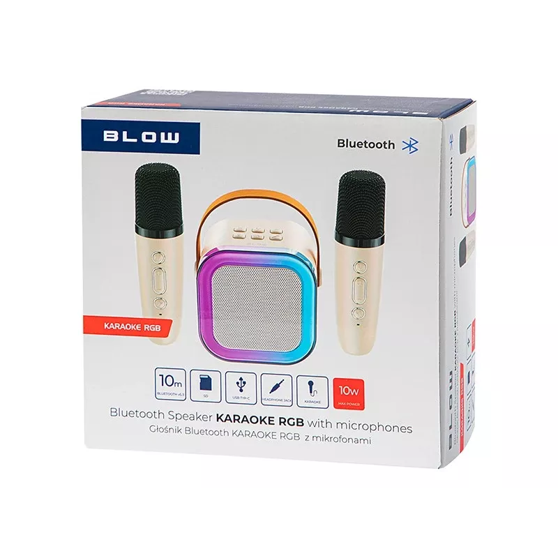 Karaoke Speaker, Głośnik Bluetooth KARAOKE RGB, 30 W