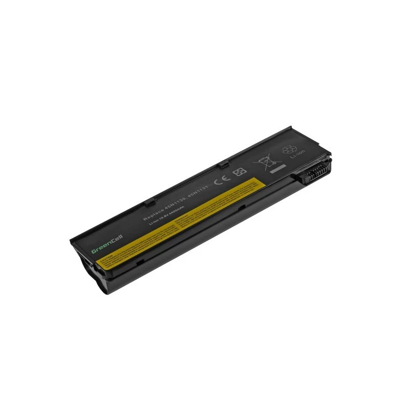 Bateria zielony Cell LE57V2 do Lenovo ThinkPad L450 T440 T450 X240 X250 — Li‑Ion 4400 mAh, czarna