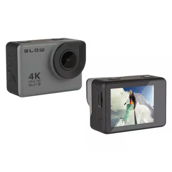 Kamera sportowa BLOW 78-538 — 4K Ultra HD, wyświetlacz 2 cale, pole widzenia 170°, Wi‑Fi, stabilizator obrazu, microSD do 64 GB