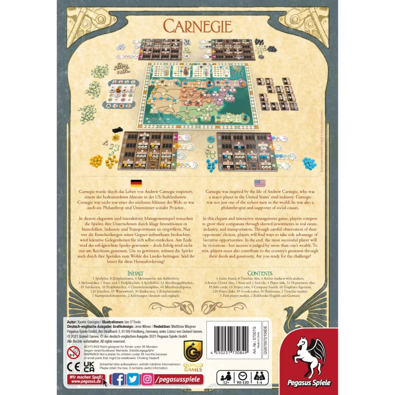 Pegasus Spiele Carnegie gra planszowa ekonomiczna