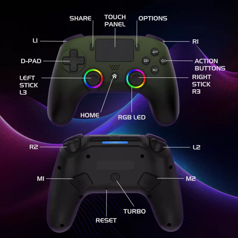 Bezprzewodowy kontroler LED Subsonic zielony do PS5