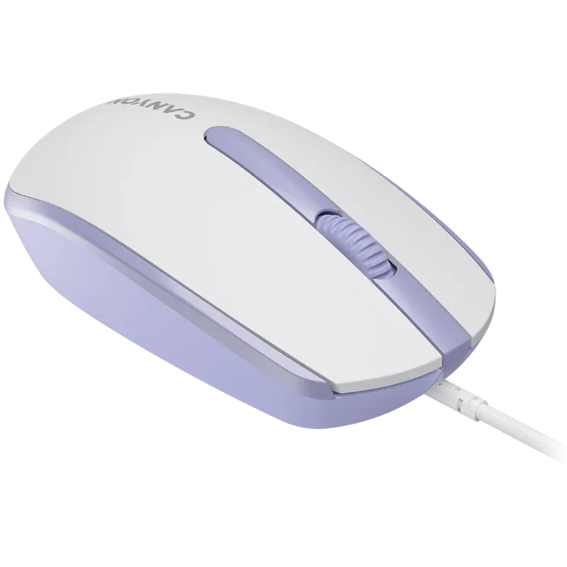 Mysz CANYON M-10 przewodowa biała lawendowa
