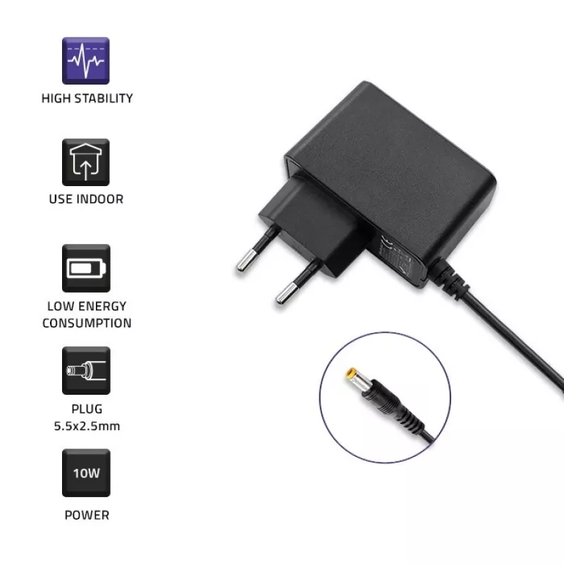 Zasilacz sieciowy 10W 5V, 2A, 5.5x2.5