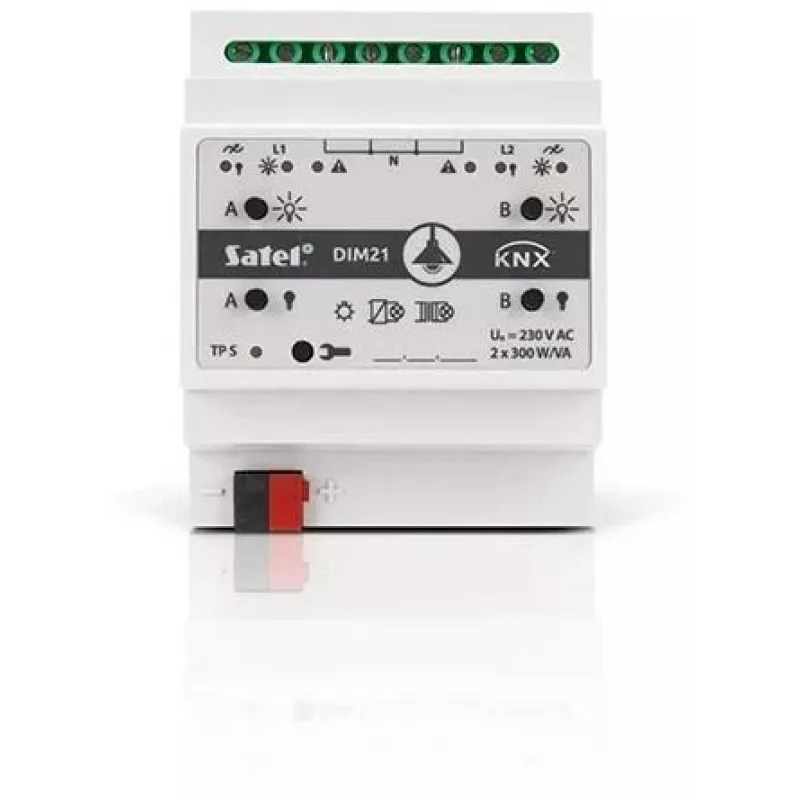 Satel KNX-DIM21 aktuator inteligentnego domu montowany na szynie DIN – ściemniacz
