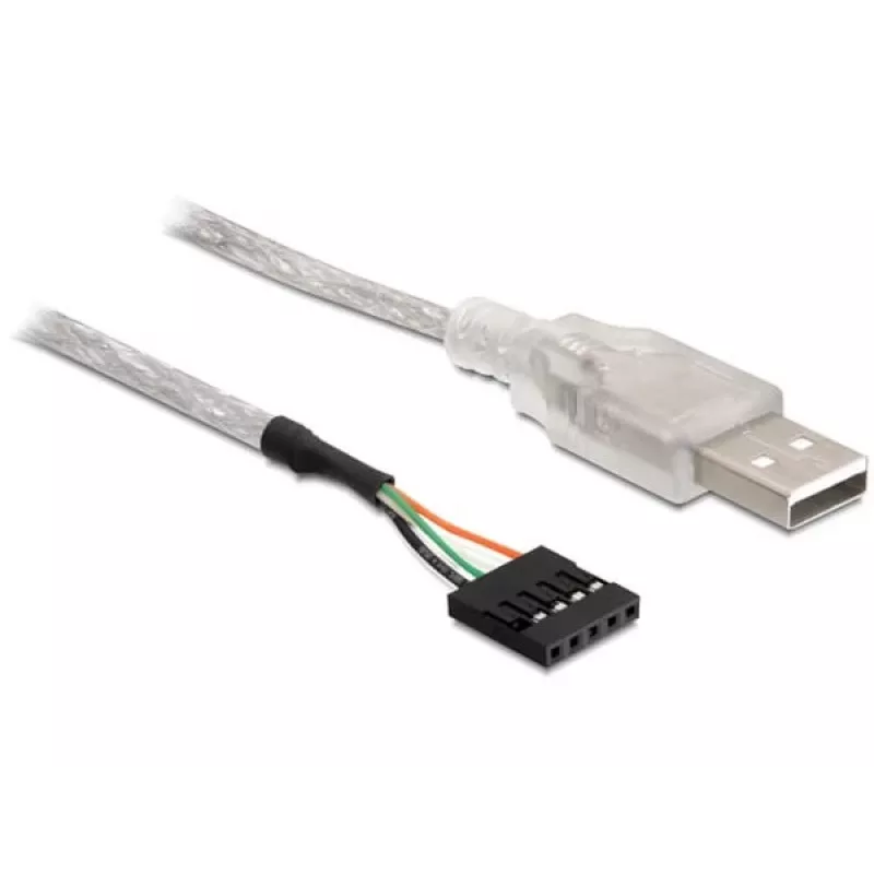 Kabel USB 2.0-A męski do złącza pinowego DeLOCK 83078 srebrny