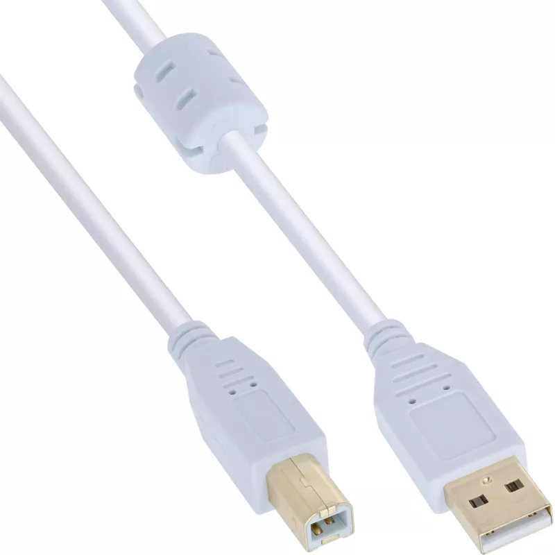 Kabel USB Microconnect USBAB2WF USB 2.0 2 m USB A USB B Biały