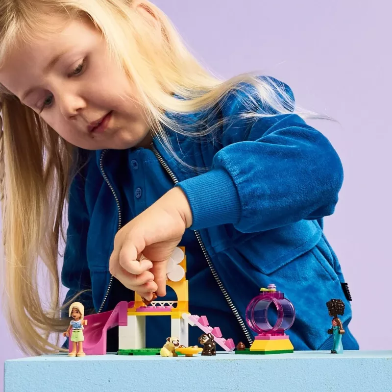 Zestaw konstrukcyjny LEGO Friends Plac zabaw dla szczeniąt 42665, 66 elementów, 2 minifigurki, wiek 4+