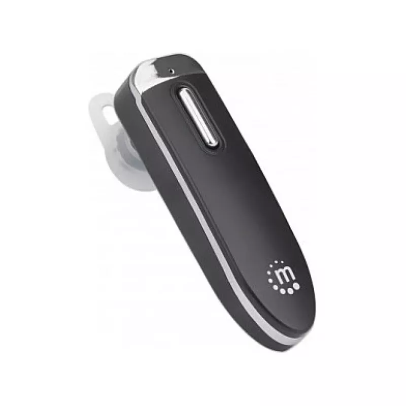 Manhattan Bluetooth Headset pojedynczy, Mikrofon dookólny, Zintegrowane sterowanie, Czarny, 10 godzin czasu pracy, Zasięg 10 m, Kabel ładujący USB-A w zestawie, Bluetooth v4.0, 3 lata gwarancji