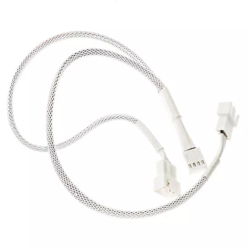 Kabel rozdzielacz PWM wentylatora Kolink PGW-AC-KOL-159 35 cm w oplocie biały, 1-do-2 złącza PWM
