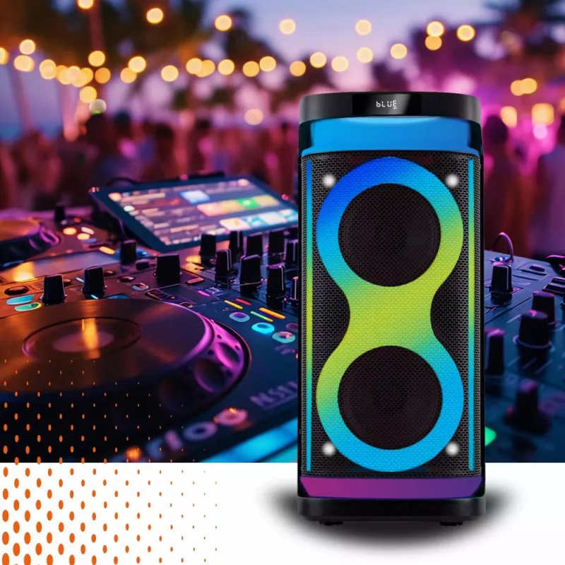 Głośnik przenośny MANTA SPK0601B100, 100 W, Bluetooth, karaoke, mikrofon bezprzewodowy, bateria, korektor, oświetlenie dyskotekowe