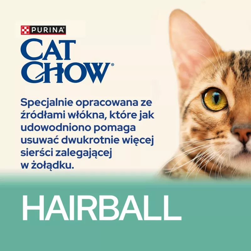 Sucha karma dla kota Purina Cat Chow Hairball Control 1.5 kg — Dorosły, Kurczak, 32% Białka, 11% Tłuszczu