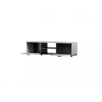 Szafka RTV cama meble SOHO 140x43x37 cm — blat kaszmirowy, stelaż czarny