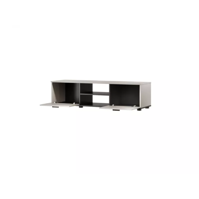 Szafka RTV cama meble SOHO 140x43x37 cm — blat kaszmirowy, stelaż czarny