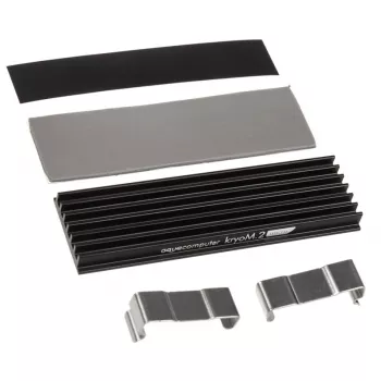 Radiator Aqua-Computer kryoM.2 — aluminium/stal nierdzewna, 70×24×9 mm