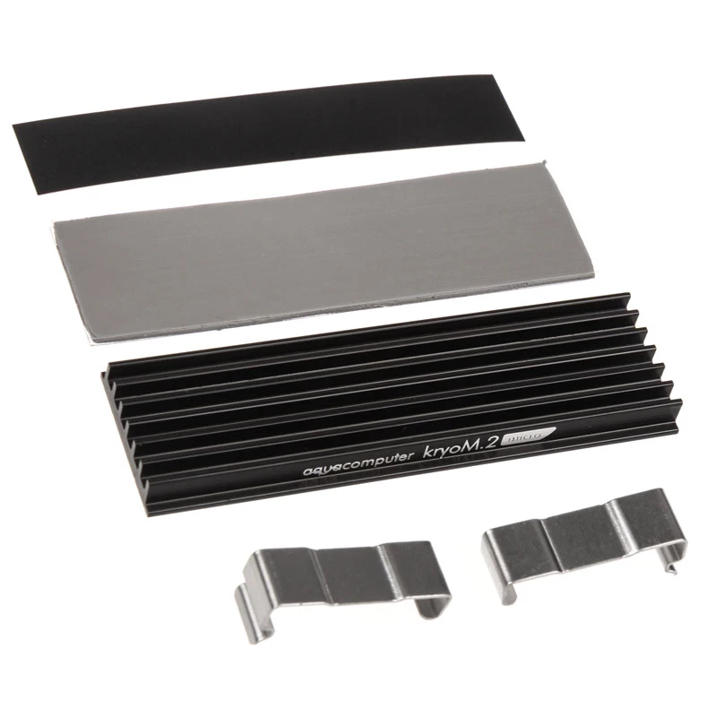 Radiator Aqua-Computer kryoM.2 — aluminium/stal nierdzewna, 70×24×9 mm