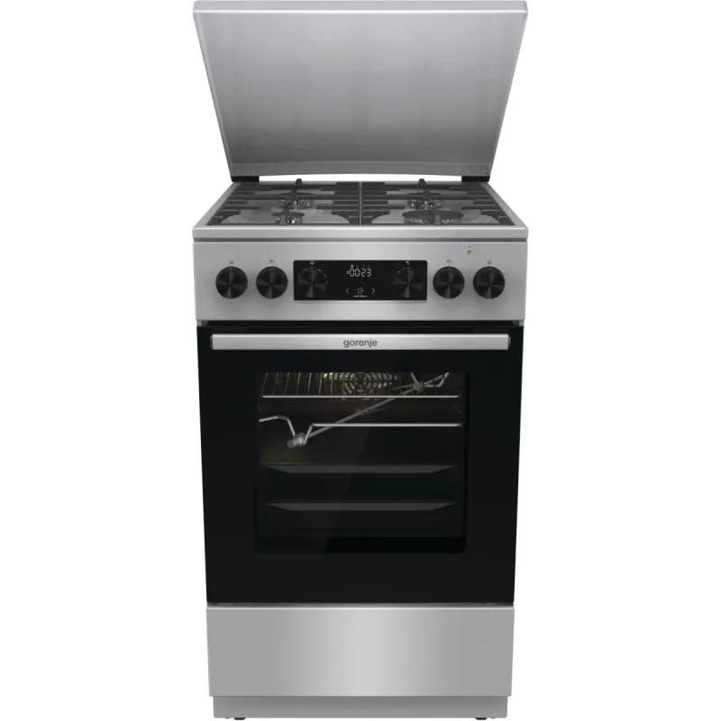 Gorenje GKS5C71XF Wolnostojąca kuchenka z piekarnikiem Srebrny
