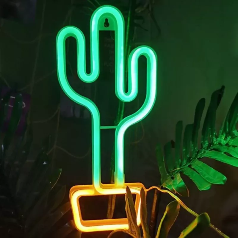 Neon dekoracyjny LED MANTA SNL07GN zielono-żółty kaktus