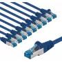 Goobay Kabel krosowy CAT 6A S/FTP PiMF 5 m niebieski opakowanie 10 szt. - przewód miedziany CU (67536)