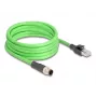 Kabel sieciowy DeLOCK M12 Kabel D-kodowany 4-pinowy męski na RJ45 męski PUR (TPU) 5m