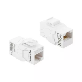 Moduł keystone DELOCK RJ45 Cat.6A, gniazdo-gniazdo, niebieski