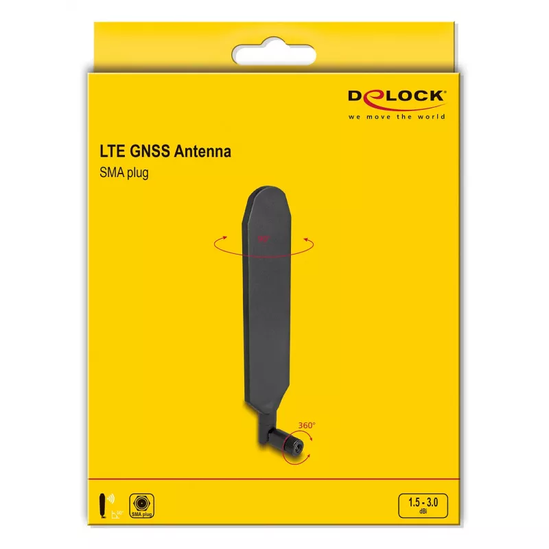 Antena dookólna DeLOCK 90103 3 dBi złącze SMA