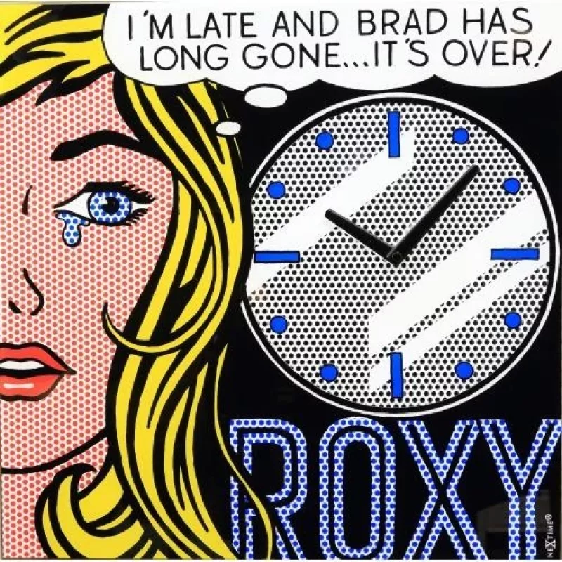 NeXtime klok 8153 Cinema Date, 43x43,2 cm, ścienny, czarny/wielokolorowy