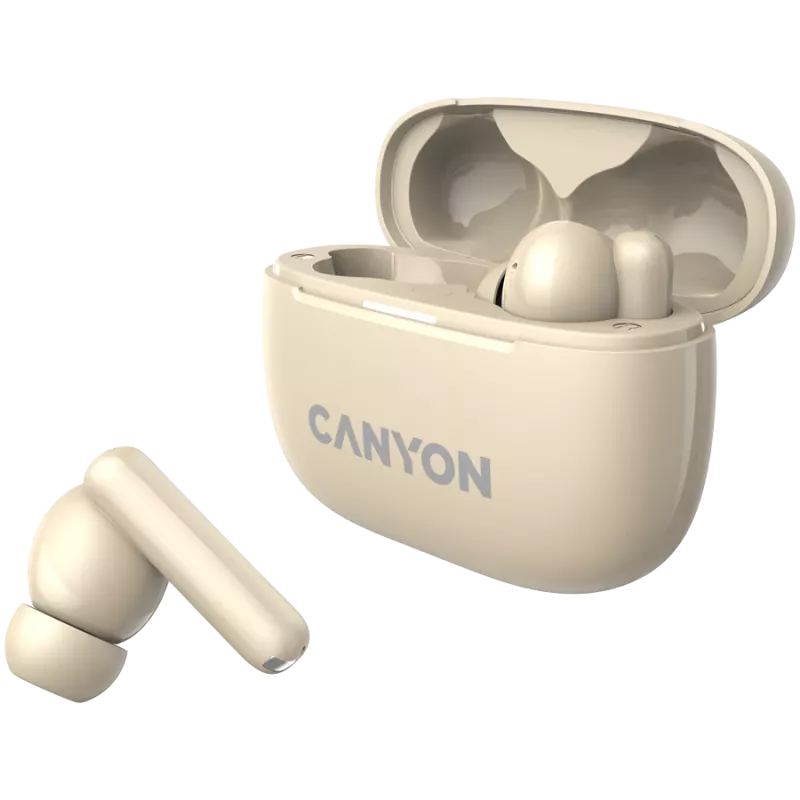 Słuchawki Canyon CNS-TWS10BG True Wireless Stereo (TWS) douszne do rozmów/muzyki/sportu/codziennego użytku USB Type-C Bluetooth Beżowy (CNS-TWS10BG)