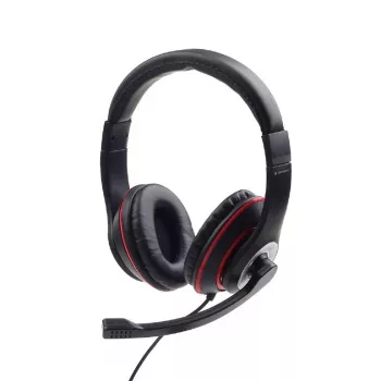 Przewodowy zestaw słuchawkowy do gier GEMBIRD MHS-03-BKRD — binauralny, wokółuszny, 3,5 mm, kabel 1,8 m, czerwono-czarny