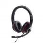 Przewodowy zestaw słuchawkowy do gier GEMBIRD MHS-03-BKRD — binauralny, wokółuszny, 3,5 mm, kabel 1,8 m, czerwono-czarny