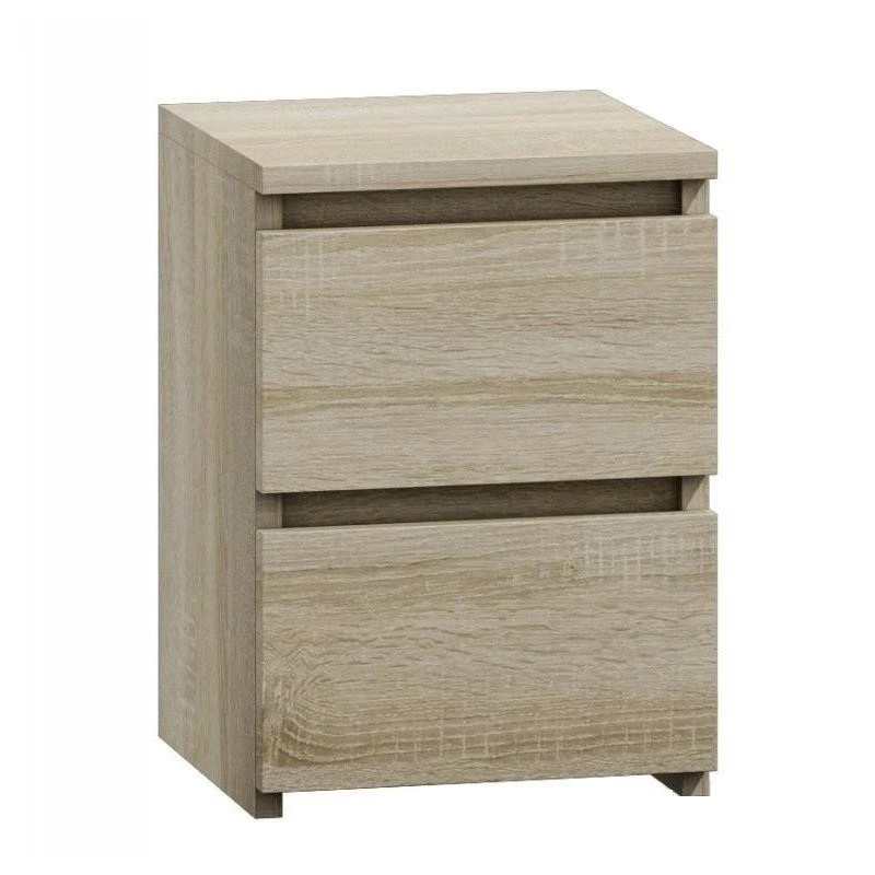 Szafka nocna top e shop M2 SONOMA — stolik nocny z 2 szufladami, Dąb, 300×300×400 mm
