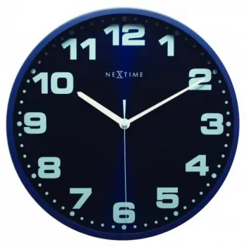 NeXtime zegar 3053bl Dash Blue, Ø 35 cm, ścienny, niebieski