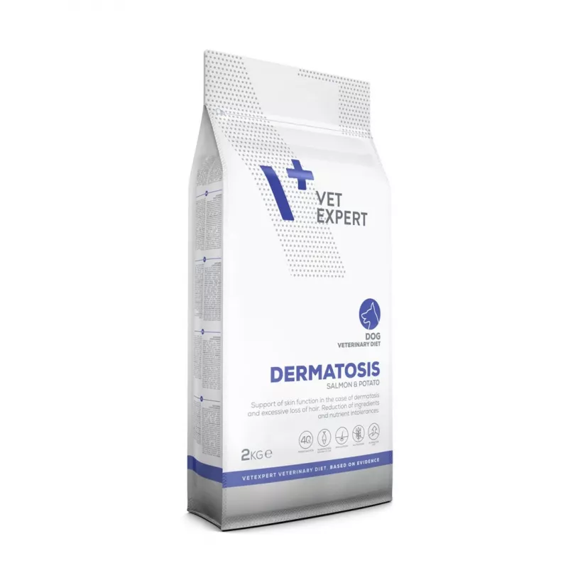 VET EXPERT Veterinary Diet Dermatosis Dog Salmon & Potato - sucha karma dla psów - 2 kg