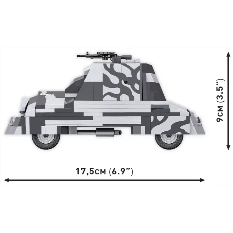 Klocki COBI 3114 Historical Collection Improwizowany samochód pancerny Kubuś, Powstanie Warszawskie, 302 elementy