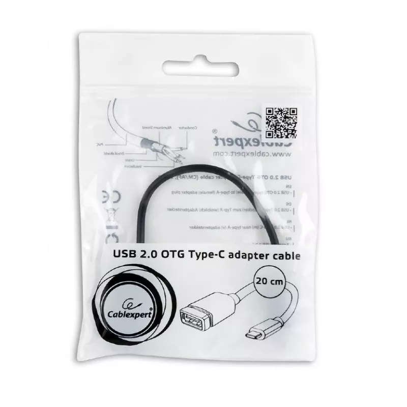 Gembird A-OTG-CMAF2-01 Kabel USB 0,2 m USB C USB A Czarny