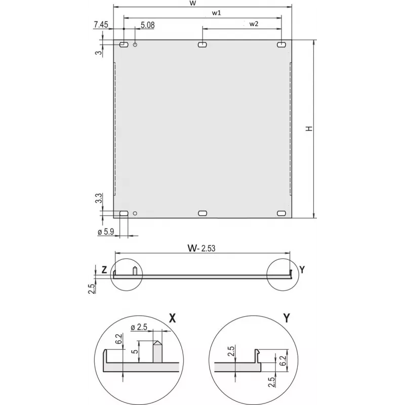 Schroff panel przedni HF 4HE 42TE (20848269)
