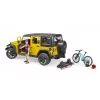 Zabawkowy jeep BRUDER 02543 o tematyce kolarstwa górskiego i rowerzysty, ABS, wielokolorowy, od 4 lat