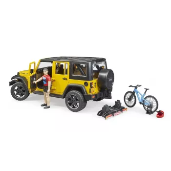 Zabawkowy jeep BRUDER 02543 o tematyce kolarstwa górskiego i rowerzysty, ABS, wielokolorowy, od 4 lat