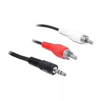 Kabel audio DeLOCK 84942 3m 3.5mm 2xRCA Czarny Czerwony Biały