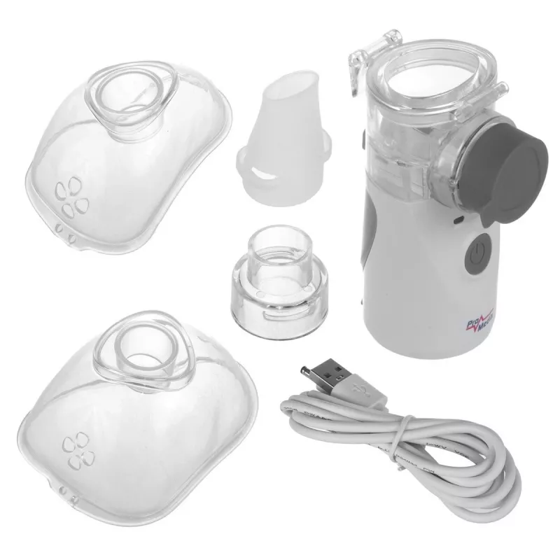 Przenośny inhalator siateczkowy ProMedix PR-835 nebulizator USB, zasilany bateriami nebulizator przenośny