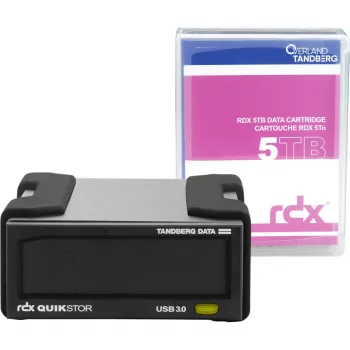 Zewnętrzny zestaw napędu RDX Overland‑Tandberg 5TB HDD USB 3.2 Gen 1, trwały 260 MB/s, czarny, 110×178×52 mm