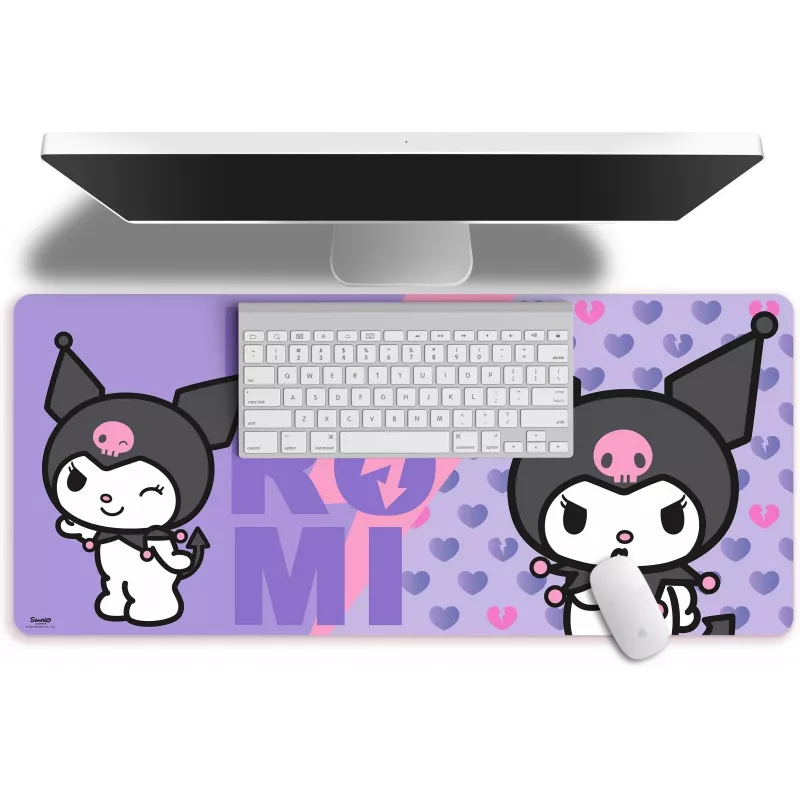 Podkładka pod mysz Kids Euroswan 80x30 cm Hello Kitty Kuromi, duża mata prostokątna do gier/biurka