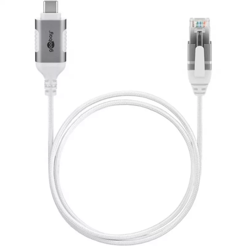 Goobay Kabel Ethernet USB-C 3.1 do RJ45 cienki 10 m - łączy router, modem lub (74391)