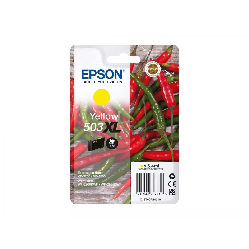 Wkład atramentowy Epson 503XL żółty, oryginalny wysoka (XL) wydajność, 6,4 ml, pojedyncze opakowanie