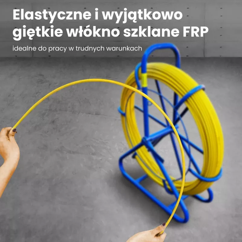 Pręt do przeciągania kabli Extralink Pilot 6 mm 200 m włókno szklane FRP żółty