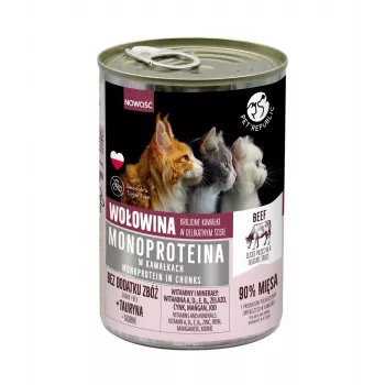 Mokra karma dla kota PetRepublic PET REPUBLIC Monoprotein Wołowina w sosie 400 g