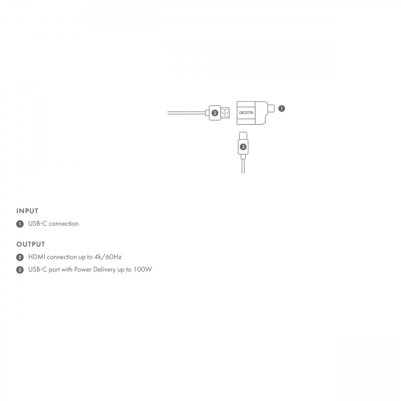 Adapter USB-C na HDMI 4K 100W PD