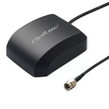 Antena GPS/GLONASS QOLTEC model 57055 z podstawą magnetyczną, zysk 28 dB