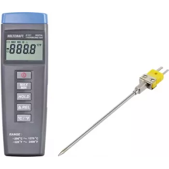 VOLTCRAFT K101 + TP 203 przyrząd do pomiaru temperatury -200 do +1370 °C Sonda typu K