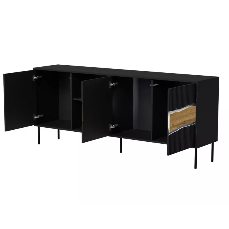 Cama INSERTO 3D1W komoda 190x40x80 czarny + LED