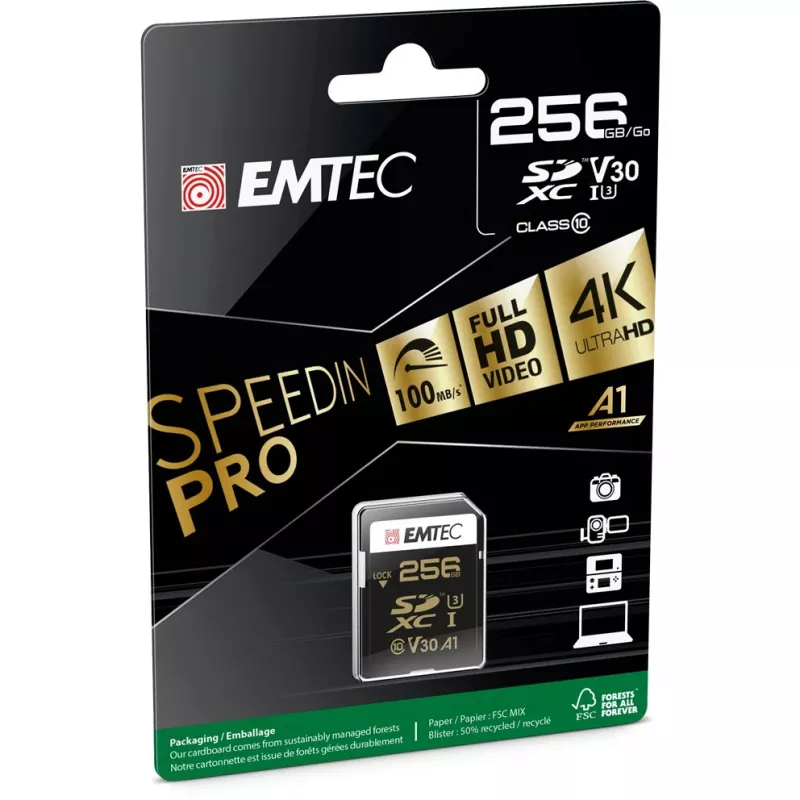 Karta pamięci Emtec 256GB SDXC UHS-I Class 10 ECMSD256GXC10SP